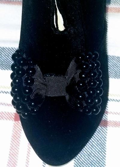 Womans 4 Inch Heels  Brand New  Black Velvet Size UK 39 US 8 - Thumbnail 6