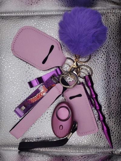 purple safety keychain