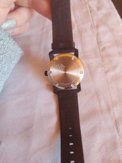 Movado Bold Black Museum Dial Black Leather Unisex Watch - Thumbnail 3