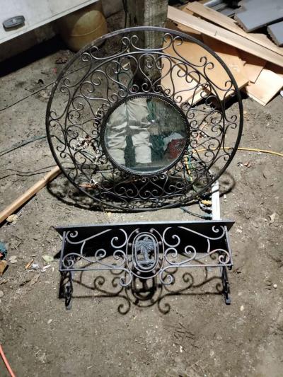 metal mirror and shelf - Thumbnail 3