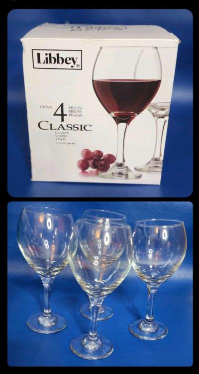Libbys Wine Glasses New In Box Set of Four - Thumbnail 1