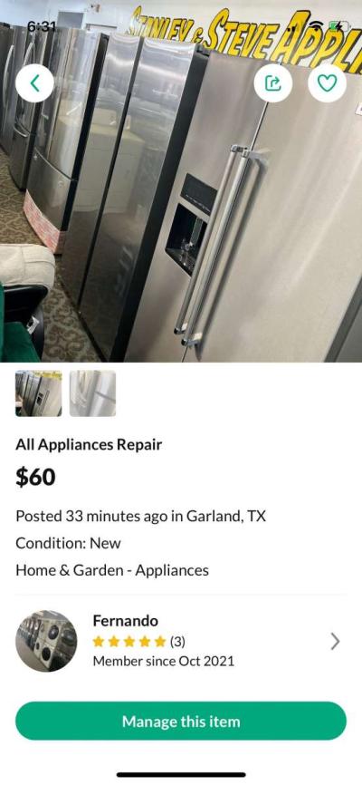 Vendemos Refrigerador Lavadora Y Secadora - Dallas, Texas