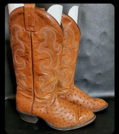 Tony Lama Full Quill Ostrich Mens Boot Made in USA size 95EE