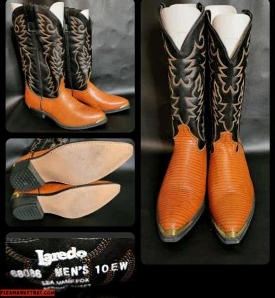 Laredo Mens Cowboy Boots Sz 10EW - Thumbnail 2
