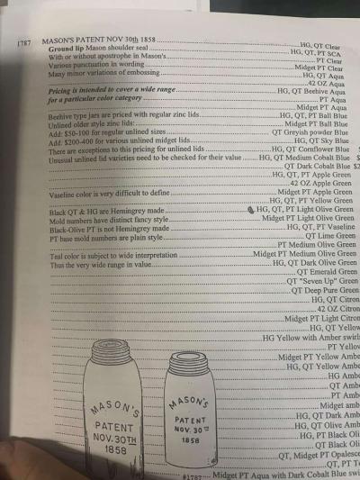 Masons patent nov 30 1858 ground lip shoulder seal olive - Thumbnail 5