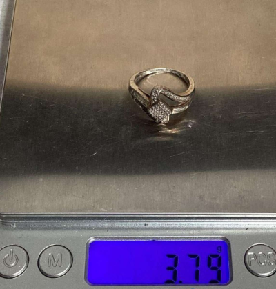 Sterling Silver Diamond Ring - Thumbnail 6