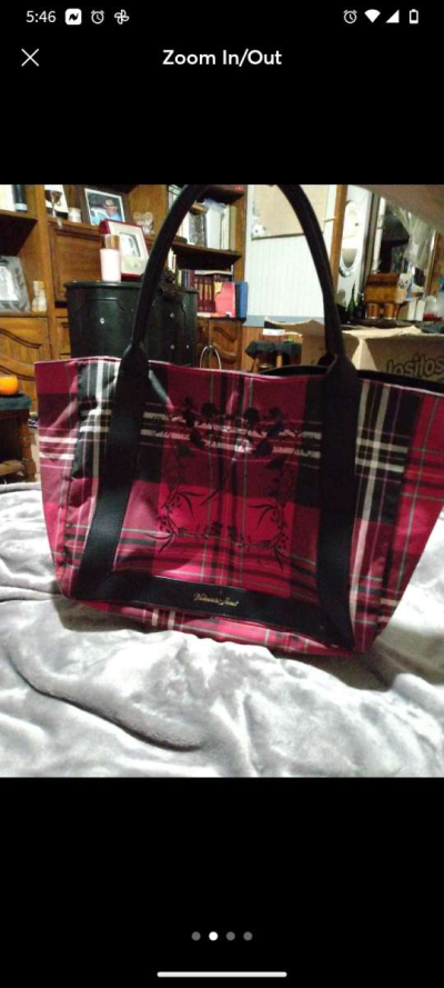 VICTORIAS SECRET PLAID TOTE PURSE LIKE NEW CONDITION - Thumbnail 2