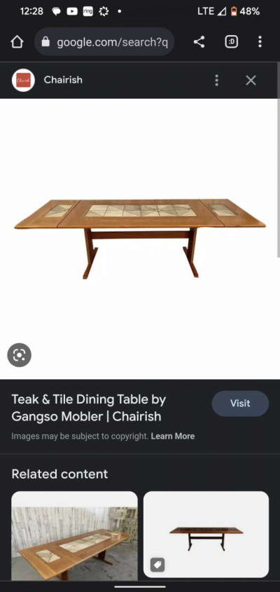 MCM vintage teak wood dining nook set table and benches - Thumbnail 4