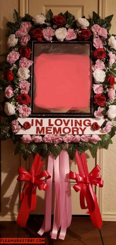 Funeral 5ft Tall Photo Frame Floral Arrangement - Thumbnail 2