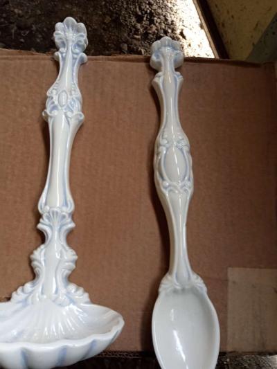 antique pottery fork spoon and soap dish - Thumbnail 5