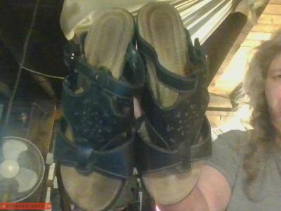 Black open toe Sandle Wedge Shoes size 7 - Thumbnail 2