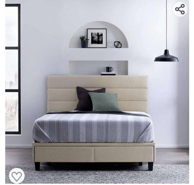 King Size Upholstered Bed Builtin DrawersModern Channel Tuft