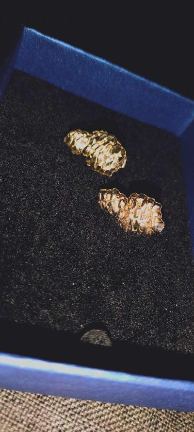 10k gold nugget earrings - Thumbnail 2