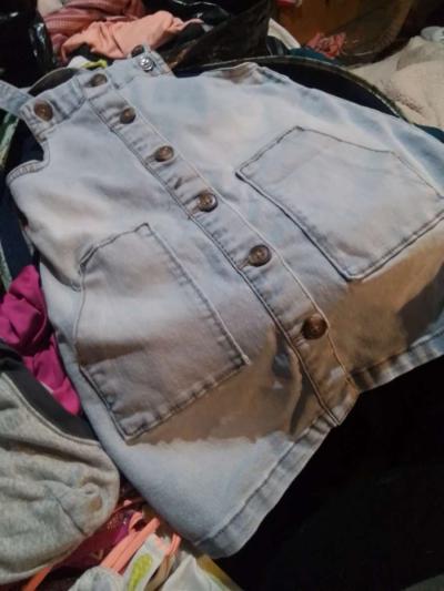 girl overall blue jean dress - Thumbnail 2