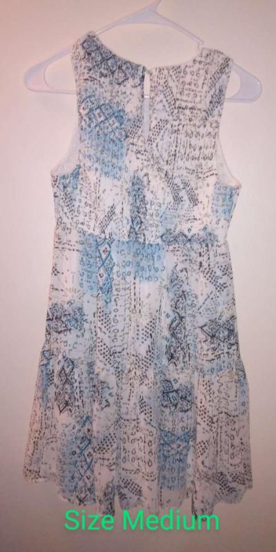 Vera Wang Womens Princess Dress Ruffle Detail Blue Print Siz - Thumbnail 2