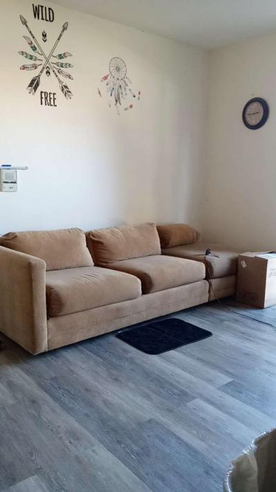 sofa and ottoman also buffet cabinet good condition as well - Thumbnail 2