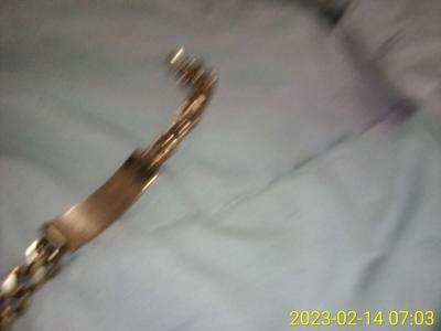 14k yellow gold cuban link Id bracelet - Thumbnail 2