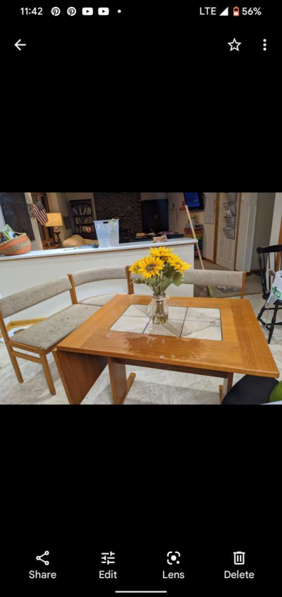 MCM vintage teak wood dining nook set table and benches - Hummelstown, Pennsylvania