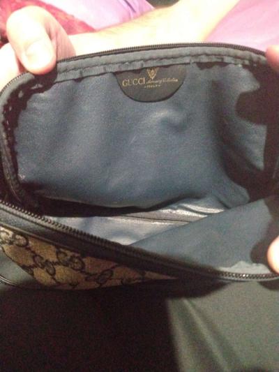 VINTAGE NAVY GUCCI SHOULDER BAG - Thumbnail 2