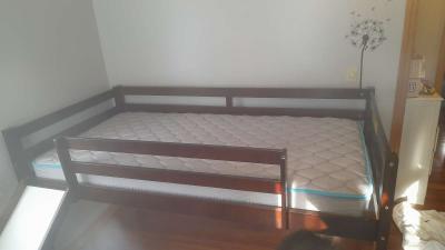 wooden children bed with slide no mattress - Thumbnail 4