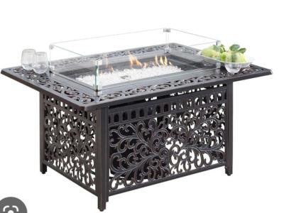 brushed antique copper ornate fire table - Thumbnail 3