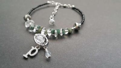 Custom Emerald and Quartz Charm Bracelet Jewelry - San Antonio, Texas