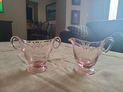1940  vintage pink glassware - Thumbnail 4