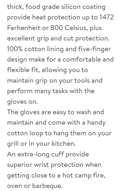 New Extreme Heat Resistant BBQ Gloves - Thumbnail 2