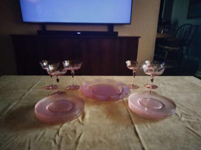 1940  vintage pink glassware - Thumbnail 6