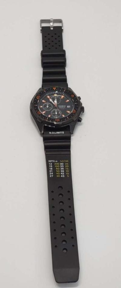 Casio Mens AMW370B1A1 Black Analog MultiFunction Chronograph - Thumbnail 5