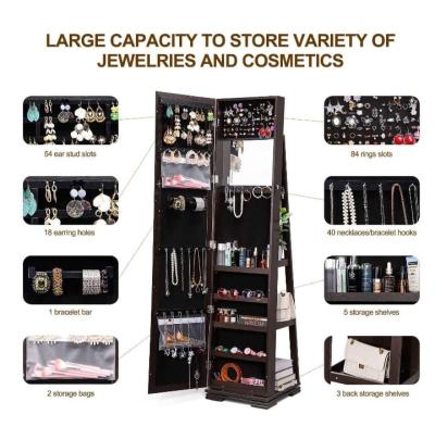360Swivel Jewelry Armoire w MirrorFull Length Mirror Jewelry - Thumbnail 2