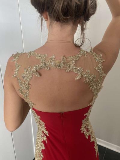 Beautiful Red and Gold Dress - Thumbnail 3