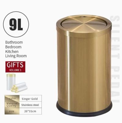 Stainless Steel Trash Can w Flipping Lid 24gallonGarbage can - Thumbnail 2