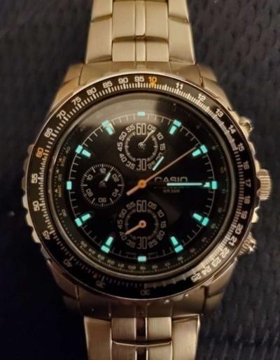 Casio Mens Rotating Slide Rule Bezel Aviator Stainless Steel - Thumbnail 6