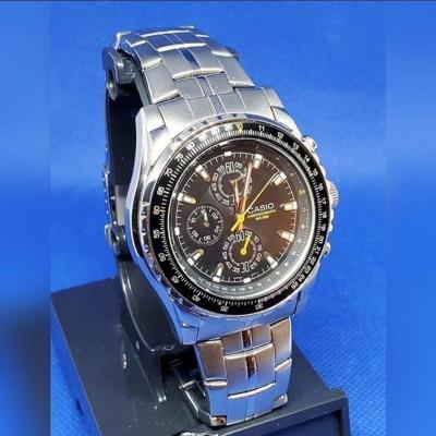 Casio Mens Rotating Slide Rule Bezel Aviator Stainless Steel - Thumbnail 4