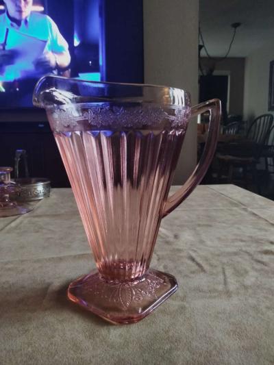 1940  vintage pink glassware - Thumbnail 2