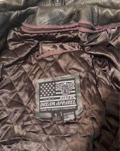 New Mens Bikers Genuine leather jacket with Emboss Eagle - Thumbnail 5
