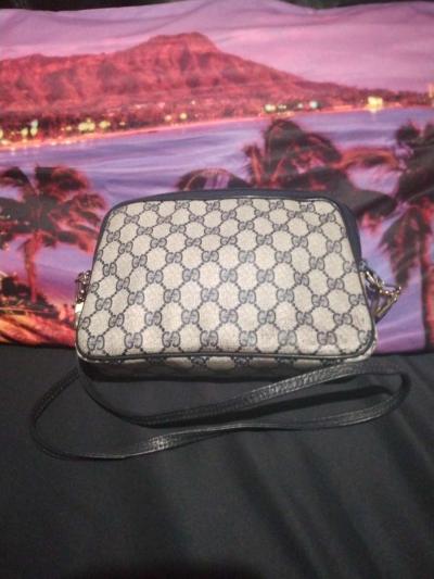 VINTAGE NAVY GUCCI SHOULDER BAG