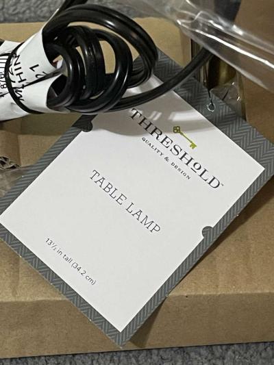 Two Gold Metal Stick Mini Table Lamp  Threshold - Thumbnail 2