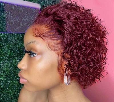 Happycream 8 inch 13X1 Pixie Cut Short Curly Human Hair Wigs - Thumbnail 2