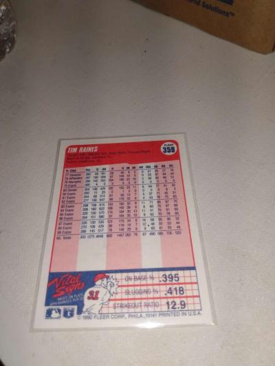 1990 Fleer card number 359 Tim raines - Thumbnail 2