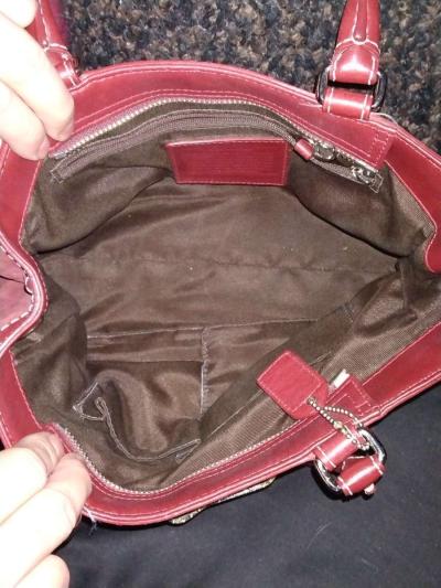 COACH RED WINE SUADE HANDBAG - Thumbnail 2