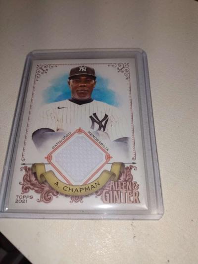 2021 Aroldis Chapman tops Allen ginter relic card - Thumbnail 1