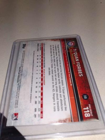 2015 Topps pro debut Tiquan Forbes autograph - Thumbnail 2