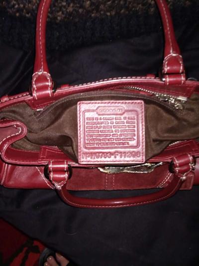 COACH RED WINE SUADE HANDBAG - Thumbnail 3