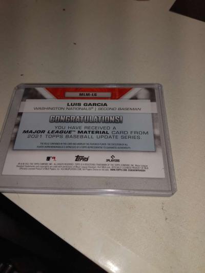 Louis Garcia 2021 tops rookie card relic - Thumbnail 2