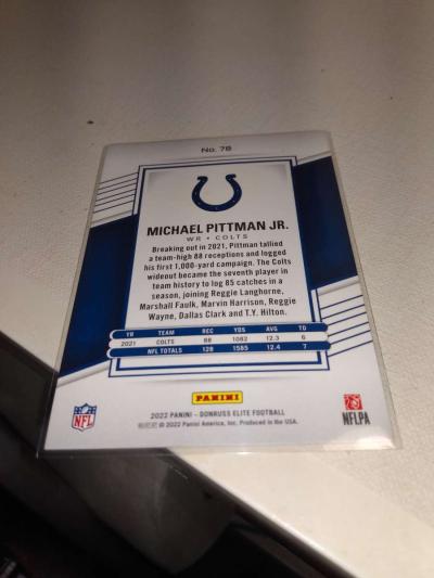 2022 elite Michael Pittman Jr panini - Thumbnail 2