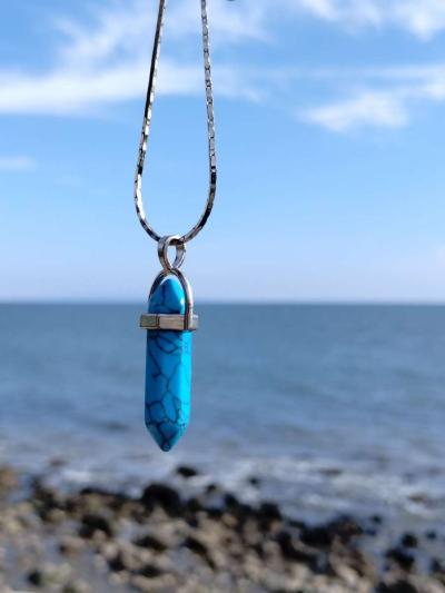 Silver and Turquoise necklace with pendant - Los Angeles, California