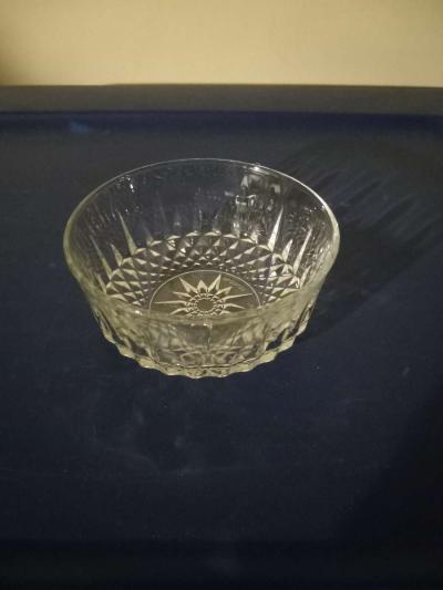 vintage round glass serving bowl