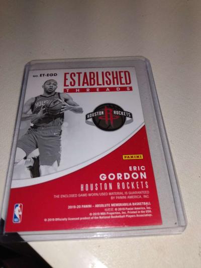 2019 2020 established threads Eric Gordon relic card panini - Thumbnail 2